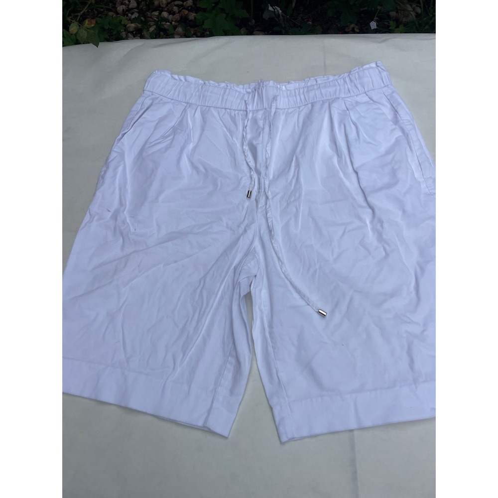 land 'n sea Linen Blend Wide-Leg walking shorts Elastic Waist Pockets, 12